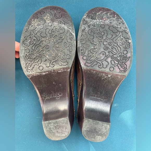 Indigo by Clarks Mules Clogs Boho Brown Leather Retro Bohemian Women's Size 6 - Picture 6 of 16